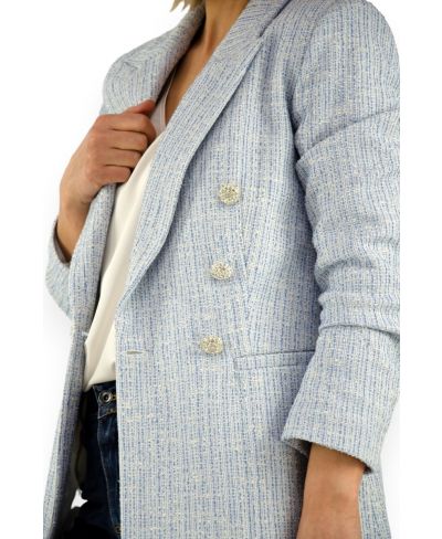 Blazer doppio petto-Cielo-S