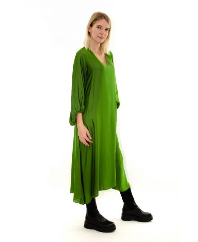Kleid V-Ausschnitt-Verde-Grün-S-M