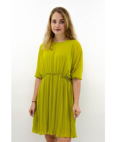 Kleid Plissee Over-Verde-Grün-Taglia Unica
