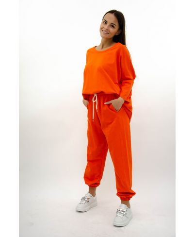 Sweater Taglio Vivo-Arancio-Orange-Taglia Unica