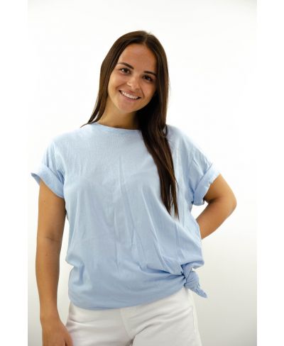 T-Shirt Nodo-Celeste-Hellblau-Taglia Unica