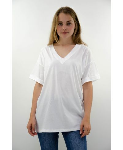 T-Shirt Over -Bianco-Weiss-S