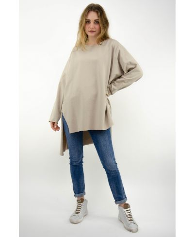 Sweater Asymetrico-Beige-Taglia Unica