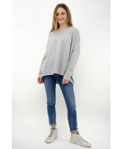 Sweater Smile Primavera-Grigio-Grau-Taglia Unica