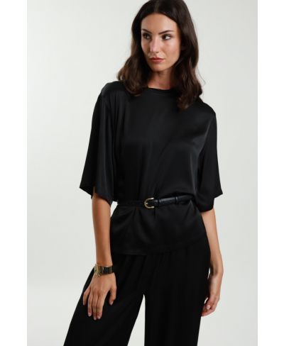 Bluse Maxi Maglia-Nero-Schwarz-Taglia Unica