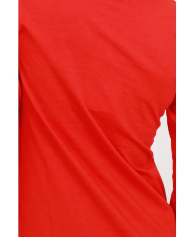 T-Shirt Scollo V-Rosso-Rot-Taglia Unica