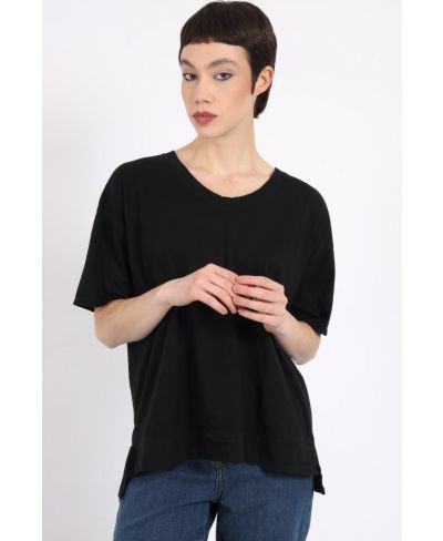 T-Shirt Over Spacco-Nero-Schwarz-Taglia Unica